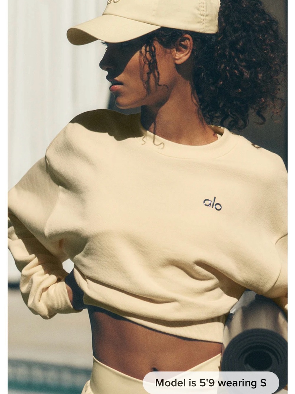 ALO Yoga Cropped Sweatshirt Candlelight Yellow